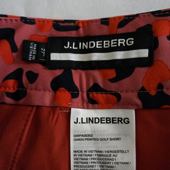 J. Lindeberg Gwen Printed Golf Short Size 27 Faded Rose Animal - Picture 8 of 13